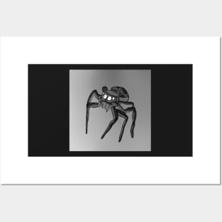 Jumping Spider Drawing V29 (Black) Posters and Art